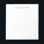 Zwart dubbelgrenspostnamen notitieblok<br><div class="desc">Black Double Border Couple Names Notitieblok</div>