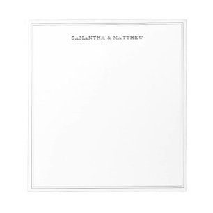 Zwart dubbelgrenspostnamen notitieblok