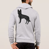 Zwart Duits Herder Cartoon GSD Hondenontwerp Hoodie (Achterkant)