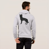 Zwart Duits Herder Cartoon GSD Hondenontwerp Hoodie (Achterkant volledig)