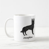 Zwart Duits Herder Cartoon Hond Met Aangepaste Naa Koffiemok (Links)