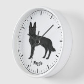 Zwart Duits Herder Cartoon Hond met aangepaste tek (Hoek)