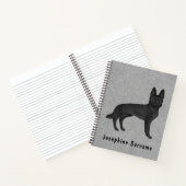Zwart Duits Herder GSD Hond En Aangepaste Tekst Gr Notitieboek (Binnen)