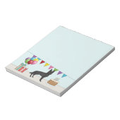 Zwart Duits Herder GSD Hond Kleurrijke Verjaardag Notitieblok (Linkerzijde)