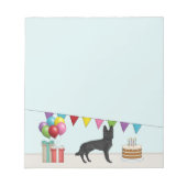 Zwart Duits Herder GSD Hond Kleurrijke Verjaardag Notitieblok (Voorkant)