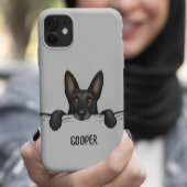 Zwart Duits Herder Hond Schattige Gepersonaliseerd Case-Mate iPhone Case