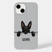 Zwart Duits Herder Hond Schattige Gepersonaliseerd Case-Mate iPhone Case (Achterkant)