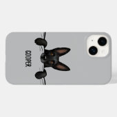 Zwart Duits Herder Hond Schattige Gepersonaliseerd Case-Mate iPhone Case (Achterkant (horizontaal))