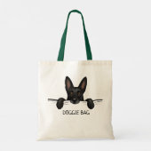 Zwart Duits Herder Hond Schattige Gepersonaliseerd Tote Bag (Achterkant)