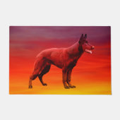 Zwart Duits Herder Hond Strand Portret Deurmat (Voorkant)