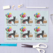 Zwart Duits Herder Kleurrijke Gelukkige Verjaardag Tissuepapier (Craft)