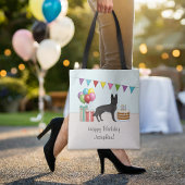 Zwart Duits Herder Kleurrijke Gelukkige Verjaardag Tote Bag