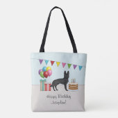 Zwart Duits Herder Kleurrijke Gelukkige Verjaardag Tote Bag (Achterkant)