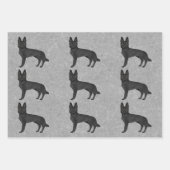 Zwart Duits Herder Schattige Cartoon Dog Design Inpakpapier Vel (Voorkant)