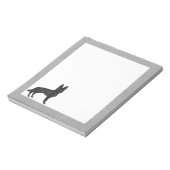 Zwart Duits Herder Schattige Cartoon GSD Dog Grey Notitieblok (Linkerzijde)