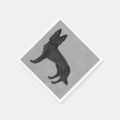 Zwart Duits Herder Schattige Cartoon GSD Dog Grey Servet (Hoek)