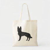 Zwart Duits Herder Schattige Cartoon GSD Dog Tote Bag (Voorkant)