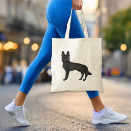 Zwart Duits Herder Schattige Cartoon GSD Dog Tote Bag