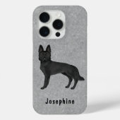 Zwart Duits Herder Schattige Dog Met Aangepaste Na Case-Mate iPhone Case (Achterkant)