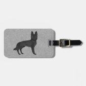 Zwart Duits Herder Schattige GSD Dog En Aangepaste Bagagelabel (Voorkant horizontaal)