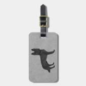 Zwart Duits Herder Schattige GSD Dog En Aangepaste Bagagelabel (Voorkant verticaal)