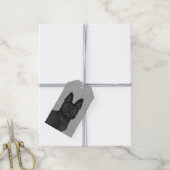 Zwart Duits Herder Schattige Hondenhoofd Close-up  Cadeaulabel (Met Touw)