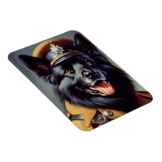  zwart duits herder schilderij magneet (Rechterzijde)