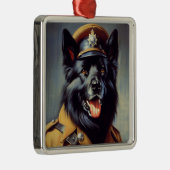 zwart duits herder schilderij metalen ornament (Rechts)
