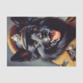  zwart duits herder schilderij tissuepapier (Voorkant)