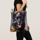  zwart duits herder schilderij tote bag (Dichtbij)
