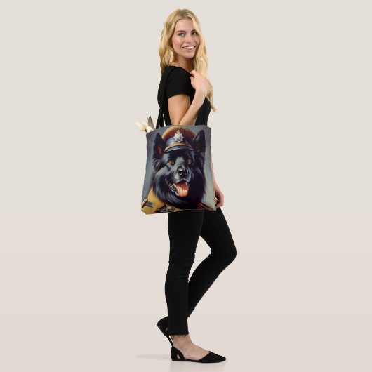  zwart duits herder schilderij tote bag (Op model)