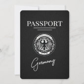 Zwart Duitsland paspoort Bewaar de datum Save The Date (Voorkant)
