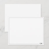 Zwart dun kader met twee Letter-monogram Notitiekaartje (Voorkant / Achterkant)