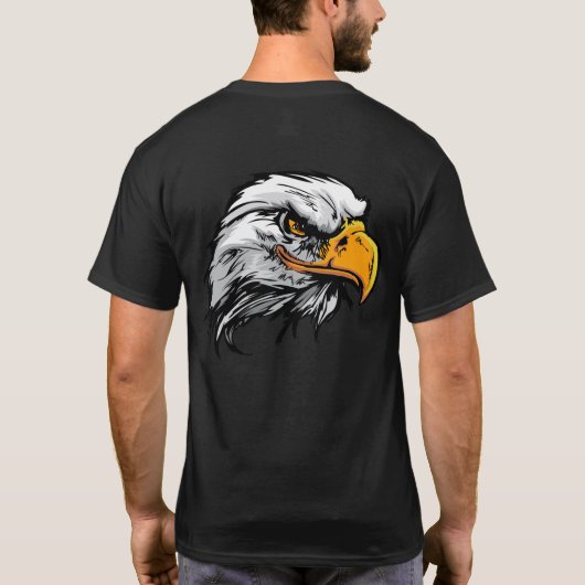 Zwart Eagle grafisch T-shirt (Achterkant)