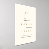 Zwart & Ecru Monogram Bruiloft Welkom Folie Afdrukken (Laagn)