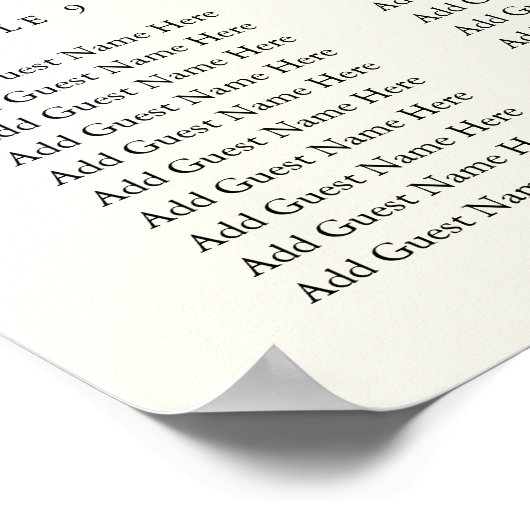 Zwart & Ecru Monogram Bruiloft Zitting Grafiek Poster (Hoek)