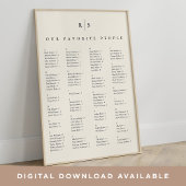 Zwart & Ecru Monogram Bruiloft Zitting Grafiek Poster