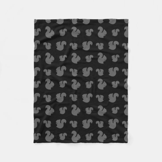 Zwart eekhoornpatroon fleece deken (Voorkant)