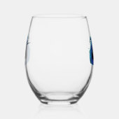 Zwart Eenhoorn Blauw Zilver Wijnglas Zonder Voet (Links)