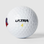 Zwart Eenhoorn Bloemen Paarse Golfballen (Logo)