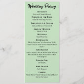 Zwart Eenhoorn Paarse Rood Salie Bloemen Bruiloft Programmakaart (Achterkant)