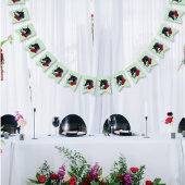 Zwart Eenhoorn Paarse Rood Salie Bloemen Bruiloft Vlaggetjes