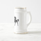 Zwart Eenhoorn Silhouet Stein Bierpul (Voorkant rechts)