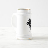 Zwart Eenhoorn Silhouet Stein Bierpul (Voorkant links)