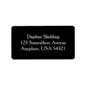 Zwart eenvoudig Adresetiket Etiket (Voorkant)