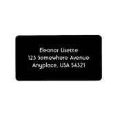 Zwart eenvoudig Adresetiket Etiket (Voorkant)