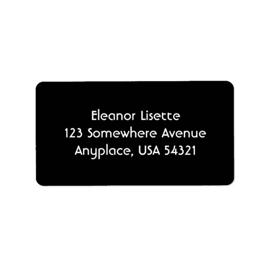 Zwart eenvoudig Adresetiket Etiket (Voorkant)
