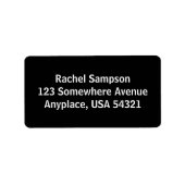 Zwart eenvoudig Adresetiket Etiket (Voorkant)