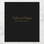 Zwart Eenvoudig Bruiloft Wijn Label Wijn Etiket (Enkel label)