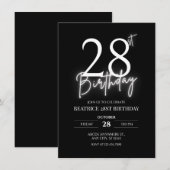 Zwart eenvoudig casual leeftijd gepersonaliseerde  kaart (Voorkant / Achterkant)